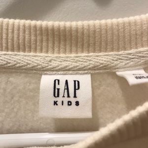 off white gap crew neck with embroidered rainbow
